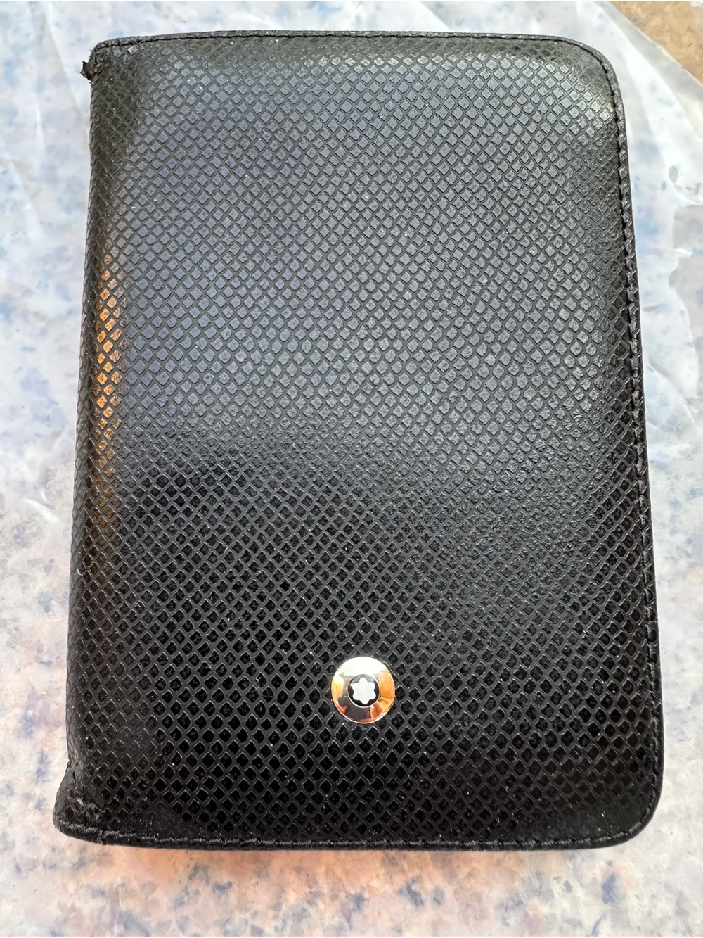 Montblanc Black Textured Leather Zip-Around Organizer